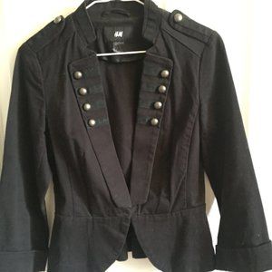 Classic jacket with officer collar for women
